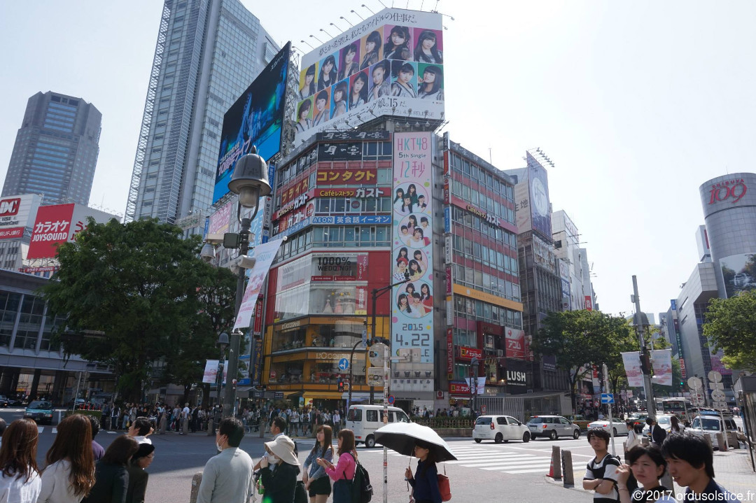 Des buildings très colorés du quartier de Shibuya à Tokyo